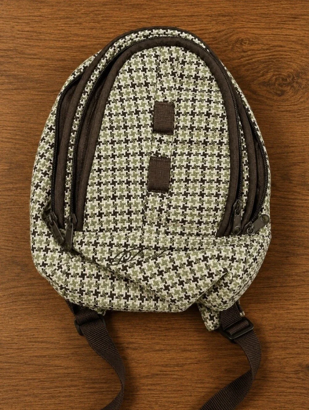 Dakine Mini Backpack Woven Green Brown Pattern Small Daypack